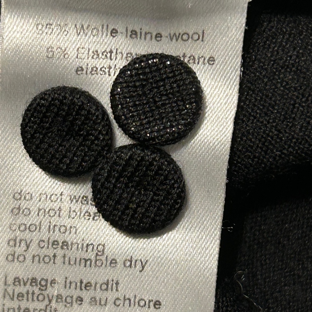 Akris PUNTO Polka Dot WOOL BLACK MOCK NECK Sweater Women SIZE US 4 - Picture 4 of 6